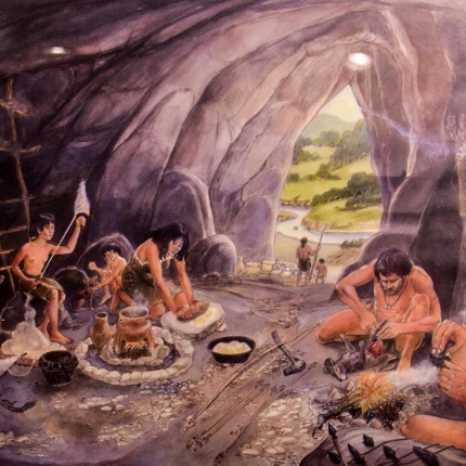 Pannello illustrativo della grotta nel museo della Cattedrale di Sorres (foto Ivo Piras)