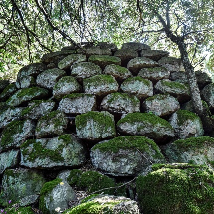 Nuraghe Pattada 'e Chelvos. La torre vista dal basso (foto Ivo Piras)