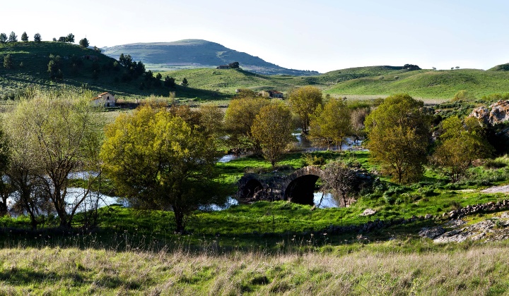Vista del ponte e del riu Mannu