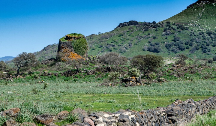 Veduta del nuraghe complesso con la sua caratteristica colorazione