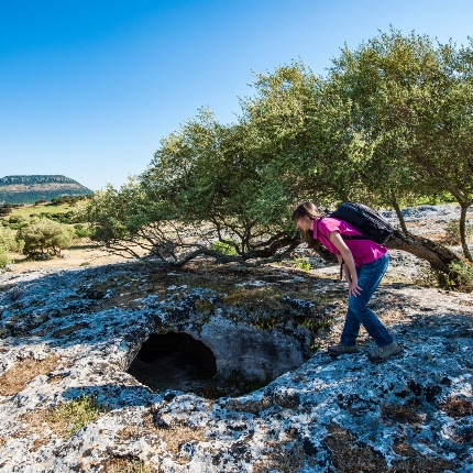Tomba VIII, cella con buona parte del soffitto crollato (foto Ivo Piras)